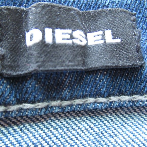 Diesel Jeans Shorts 28 High Rise Waist Frayed Raw Hem Cut Off Lace Up Denim - Picture 4 of 6